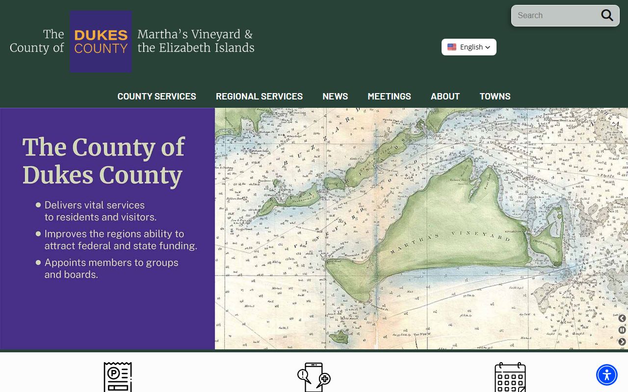 Dukes County government website for sheriff and bench warrant information